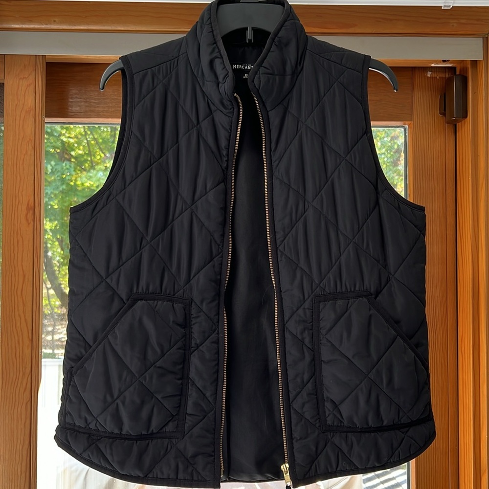 J Crew Factory Black Quilted Vest